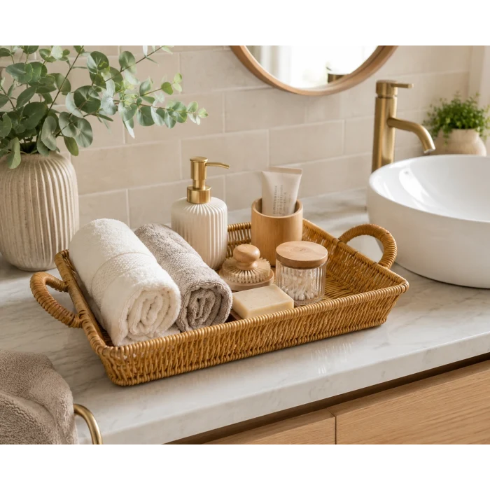 Hasır Rattan Sunum Tepsisi- 34 cm