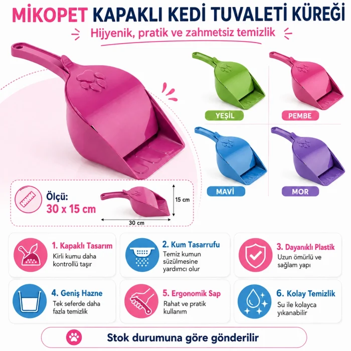 Mikopet Kapaklı Kedi Tuvalet Küreği