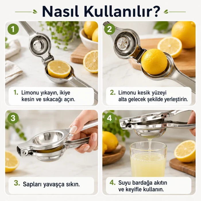 Paslanmaz Çelik Limon Sıkacağı