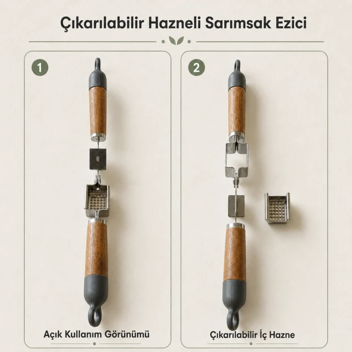 Paslanmaz Çelik Sarımsak Ezici / Pizza&Hamur Kesici Hediyeli