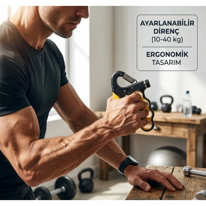 Ayarlanabilir El Egzersizi ve Tutuş Güçlendirici Aparat