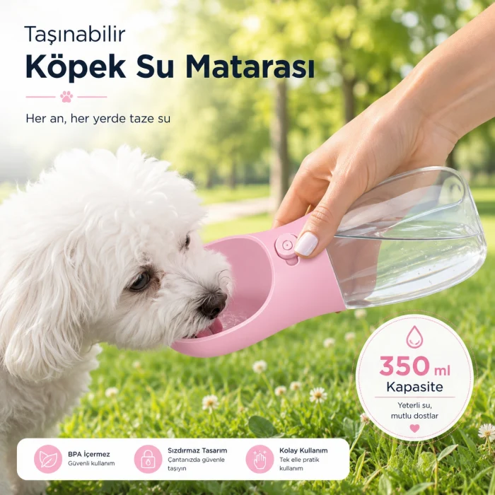 Taşınabilir Köpek Su Matarası (350 ml)