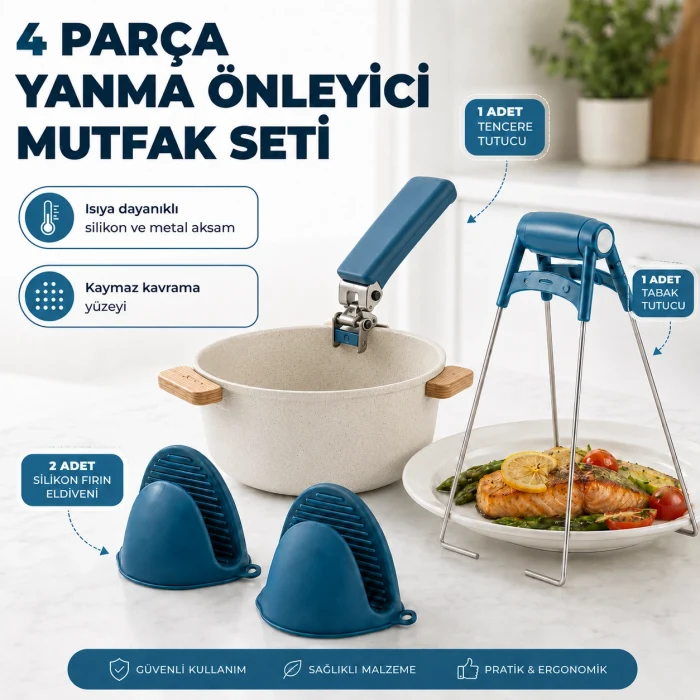 Yanma Önleyici Mutfak Seti - 4 Parça
