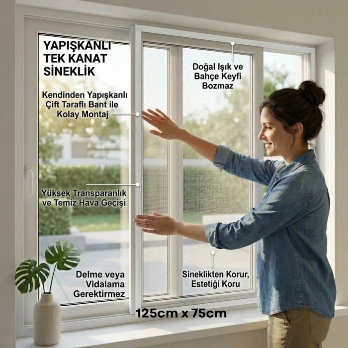 Yapışkanlı Tek Kanat Sineklik