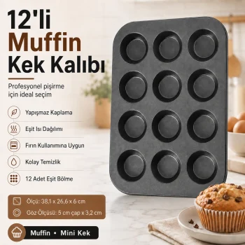 12li Muffin Kek Kalıbı