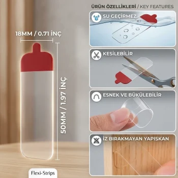 Kolay Açılır, Güçlü Çift Taraflı Bant (60 Adet)