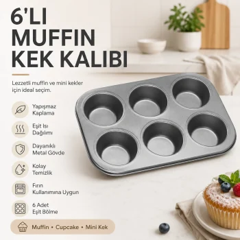 6lı Muffin Kek Kalıbı