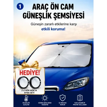 Araç İçi Şemsiye Güneşlik - 140cmx80cm