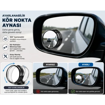 Ayarlanabilir Kör Nokta Ayna Seti 2 Adet