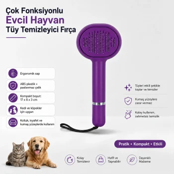 Evcil Hayvan Tüy Temizleyici Fırça- Çok Fonksiyonlu
