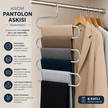 Krom Pantolon Askısı