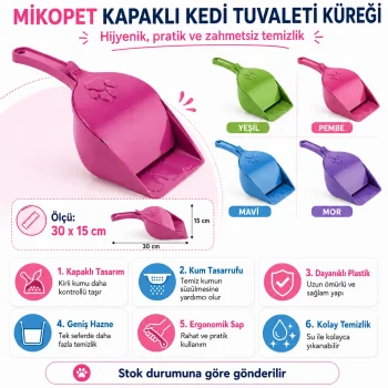 Mikopet Kapaklı Kedi Tuvalet Küreği