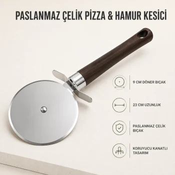 Paslanmaz Çelik Pizza & Hamur Kesici
