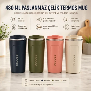 Paslanmaz Çelik Termos Mug Bardak-480 ml
