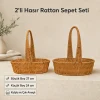 2li Hasır Rattan Sepet Seti