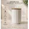 3lü Seramik Saklama Kabı / Baharatlık Seti