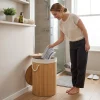 DecoHandy Yuvarlak Bambu Kirli Sepeti