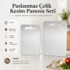 Paslanmaz Çelik Kesim Panosu Seti - 2 Adet