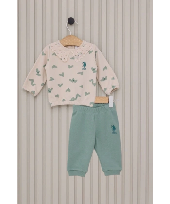 US POLO KIZ BEBEK UZUN KOL 2LI TAKIM