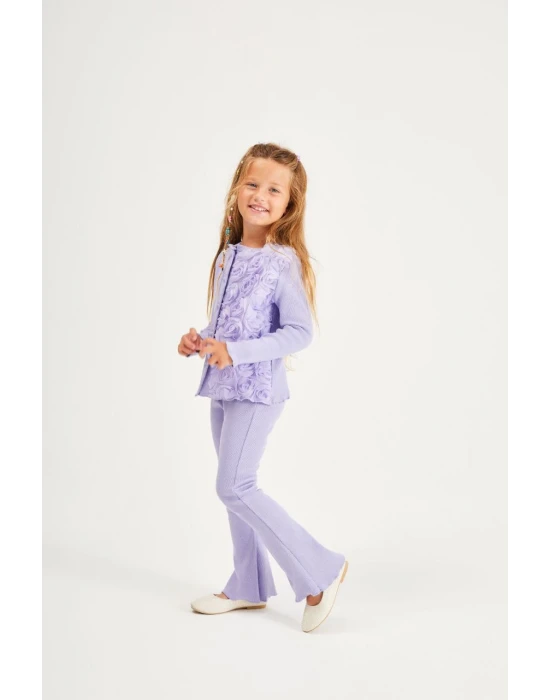 Gül Detaylı Taytlı Takım