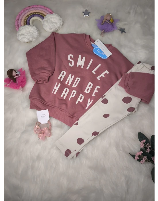 Laciel Paris Smile Baskılı Taytlı Takım