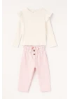 İnce Kadife Pantolonlu Dokuma Kız Takım