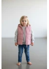 Kapşonlu Gül Kurusu Kız Çocuk Yelek