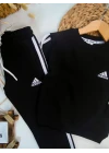 Şardonlu, Nakışlı, Unisex Eşofman Takımı (Siyah)