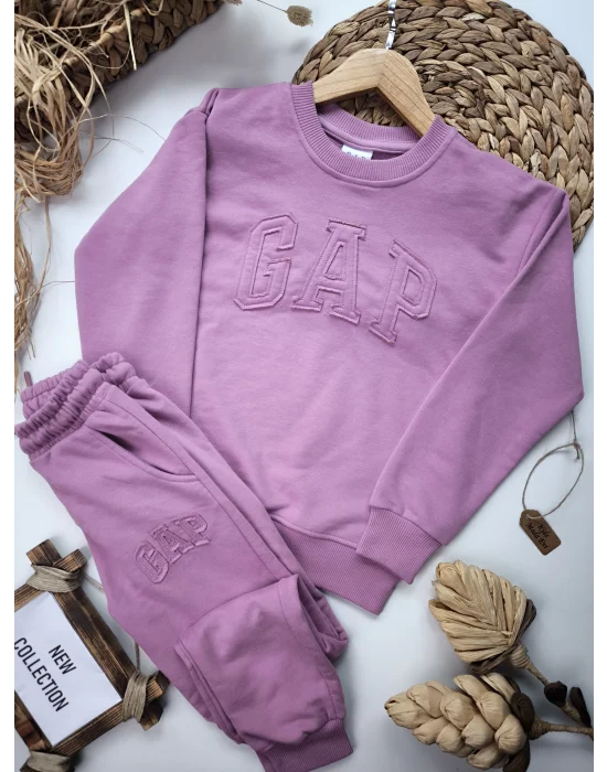 3 İplik Şardonsuz Unisex Pembe Eşofman Takımı