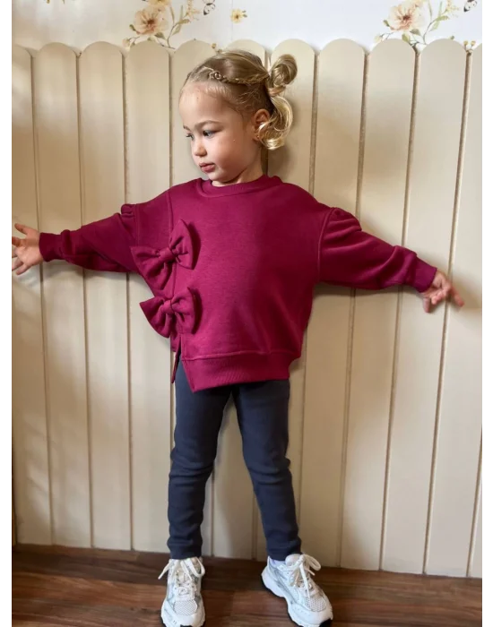 Bordo Renkli Kurdeleli Taytlı Takım