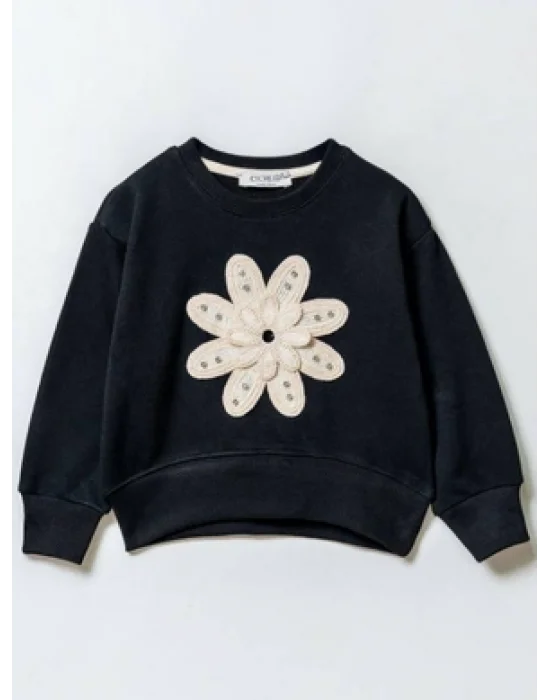 Çiçek Desenli Sweatshirt