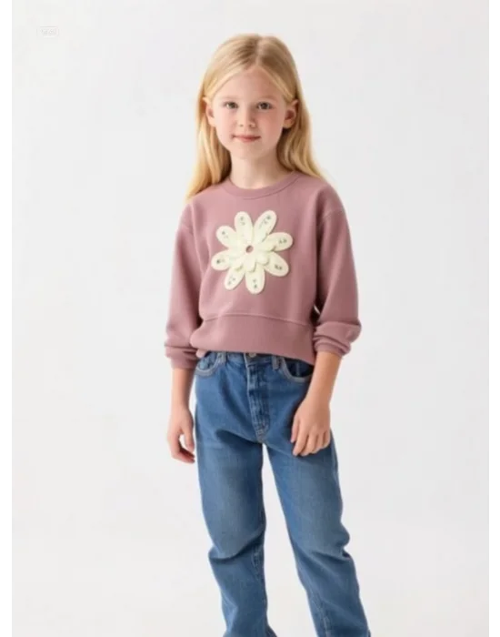 Çiçek Desenli Sweatshirt