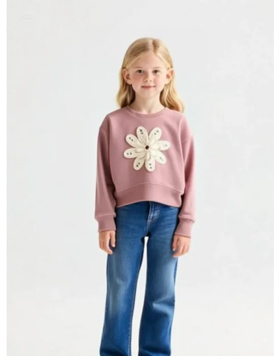 Çiçek Desenli Sweatshirt