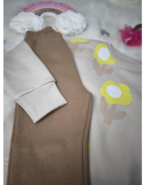 Çiçek Desenli Taytlı Takım