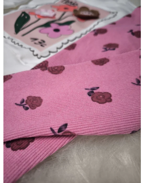 Çiçek Örgülü Taytlı Takım