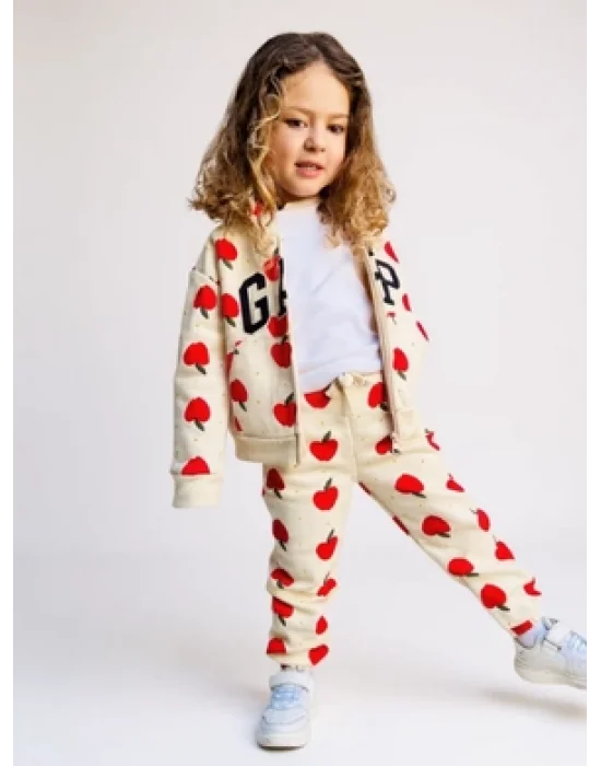 Elma Detaylı Kız Eşofman Takımı