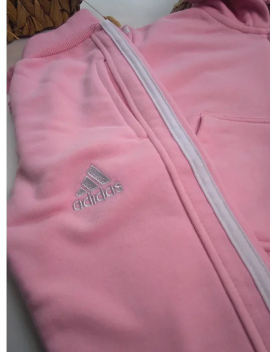 Fermuarlı, Kapşonlu, Çizgi Detaylı Çocuk Eşofman Takımı.