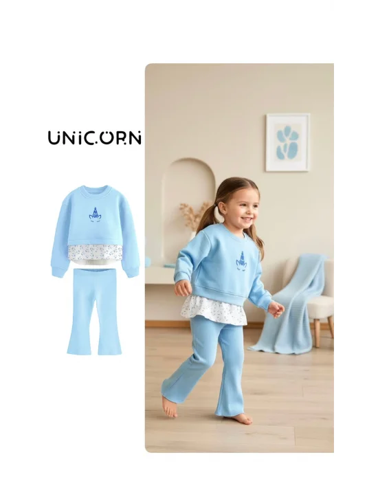 Gömlek Detaylı Sweatshirt ve İspanyol Paça Tayt