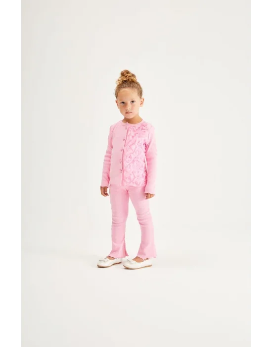 Gül Detaylı Taytlı Takım