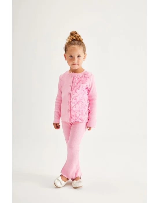 Gül Detaylı Taytlı Takım