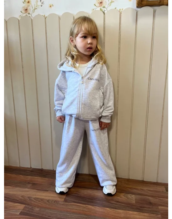 Kapüşonlu Fermuarlı Pamuklu Eşofman Takımı