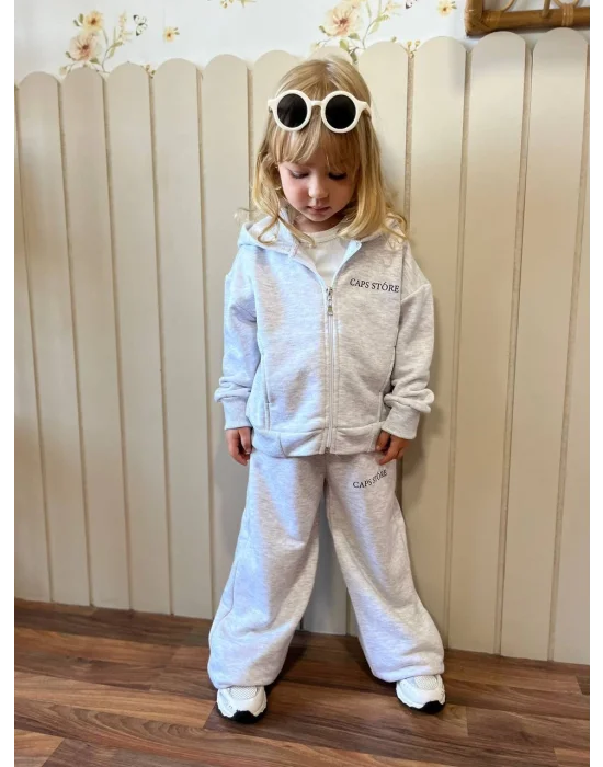 Kapüşonlu Fermuarlı Pamuklu Eşofman Takımı