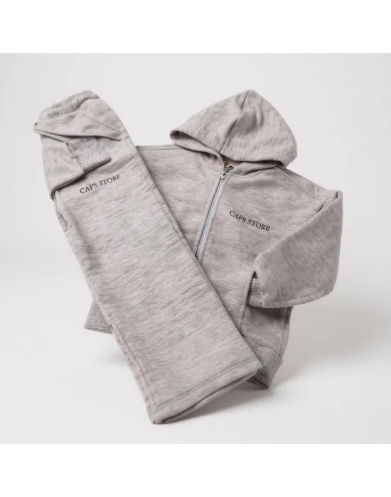Kapüşonlu Fermuarlı Pamuklu Eşofman Takımı