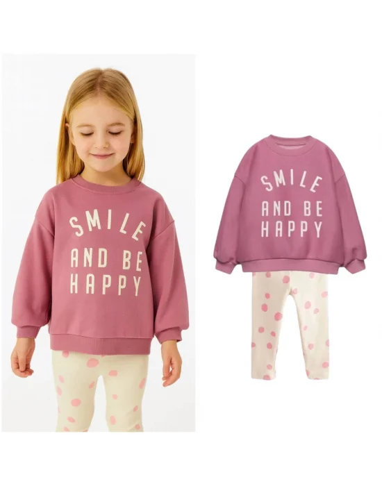 Laciel Paris Smile Baskılı Taytlı Takım