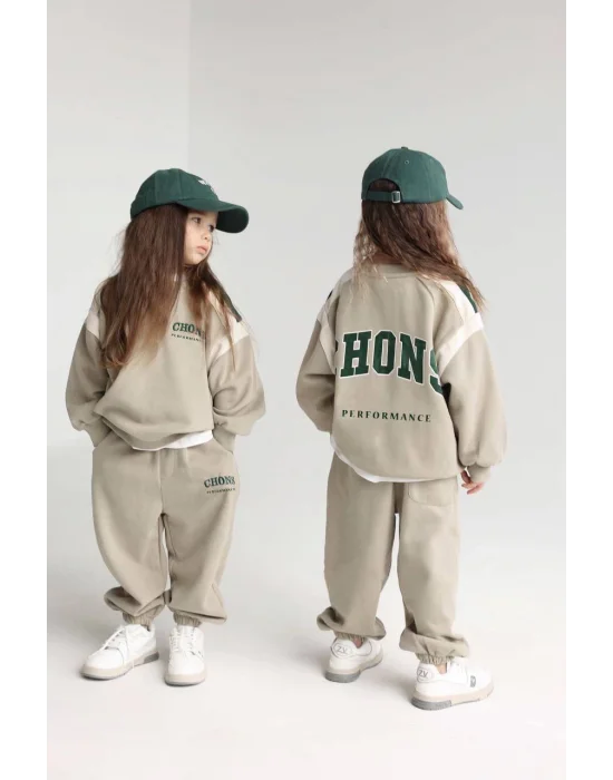 La’ciel Paris CHONS baskılı unisex çocuk eşofman takımı