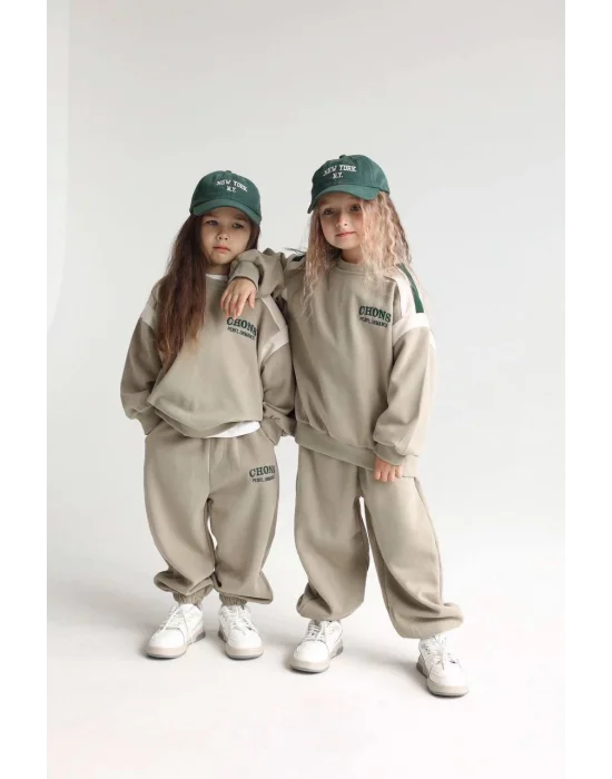 La’ciel Paris CHONS baskılı unisex çocuk eşofman takımı