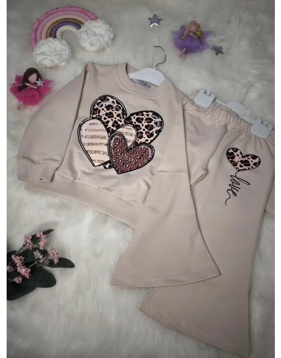 Leopar Desenli Kalpli Eşofman Takımı