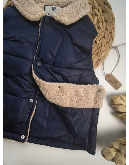 Lüks Kalite Pamuk ve Mikrofiber Dolgulu Özel Dikim Çocuk Yelek (Lacivert)