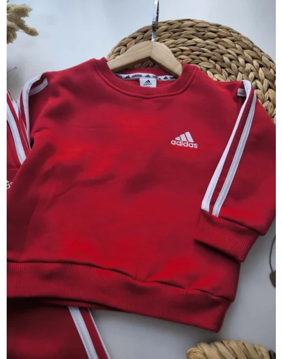 Şardonlu, Nakışlı, Unisex Eşofman Takımı (Kırmızı)