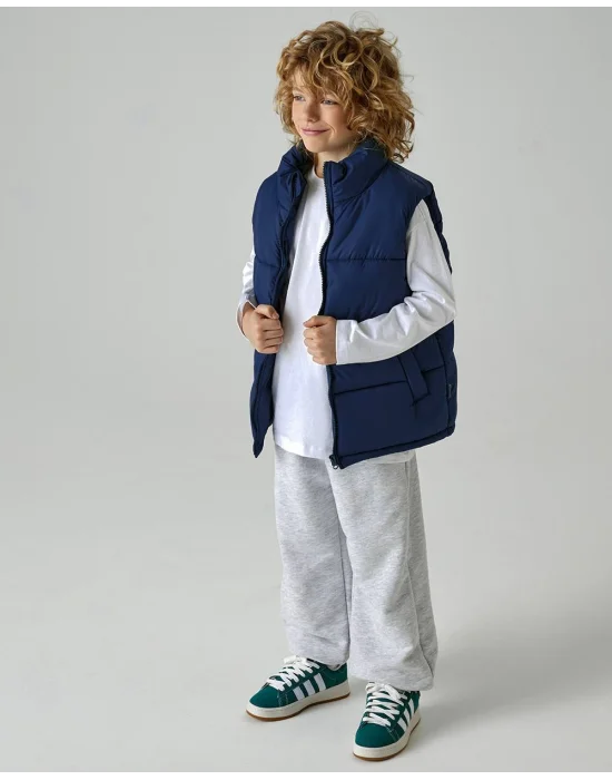 Şişme Yelek, Su Geçirmez Kumaşlı, Oversize Orjinal Kalıp, Lacivert Renk